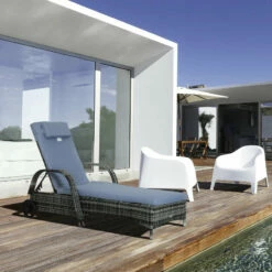 Outsunny Rattan Sun Lounger W/ Cushion - Grey -OUTSUNNY Shop xnD6ff18827c53c57 jpg