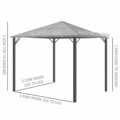 Outsunny Hardtop Gazebo With Aluminium Frame And Curtains 3 X 3m - Black -OUTSUNNY Shop y8Fa1218746d3c4e4 jpg