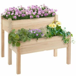 Outsunny 2-Piece Solid Fir Wood Plant Raised Bed -OUTSUNNY Shop yxu98a1811e13ec5e jpg