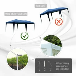 Outsunny 3 X 6m Garden Pop Up Gazebo Height Adjustable Marquee Party Tent Wedding Water Resistant Awning Canopy With Free Storage Bag Blue 671 Global Ratings -OUTSUNNY Shop z9Jb1018682ad514e jpg