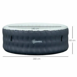 Outsunny Inflatable Hot Tub Spa Round With Cover For 4 People 180cm - Dark Blue -OUTSUNNY Shop zODa1218041c96467 jpg