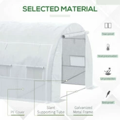 Outsunny Greenhouse Polytunnel 4x3x2m - White -OUTSUNNY Shop zgba0917f010117bb jpg