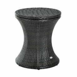 Outsunny Rattan Ice Bucket/Table - Brown
